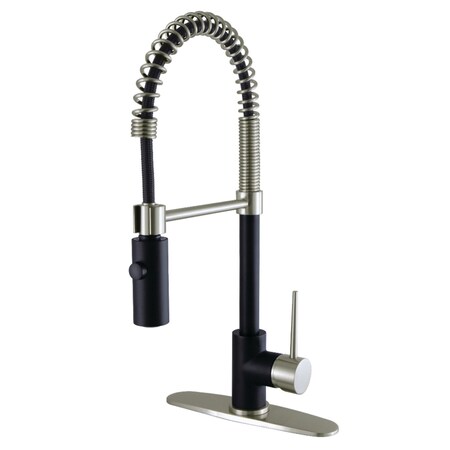 Gourmetier LS8779NYL New York Single-Handle Pre-Rinse Kitchen Faucet, Blk/ Nickel LS8779NYL